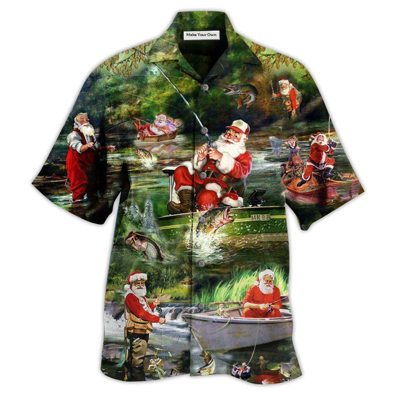 Fishing Christmas Merry Fishmasand A Happy New Reel - Hawaiian Shirt