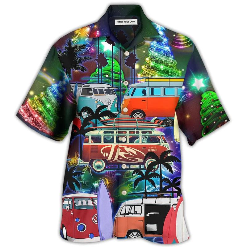 Camping Van Merry Christmas Happy Night - Hawaiian Shirt