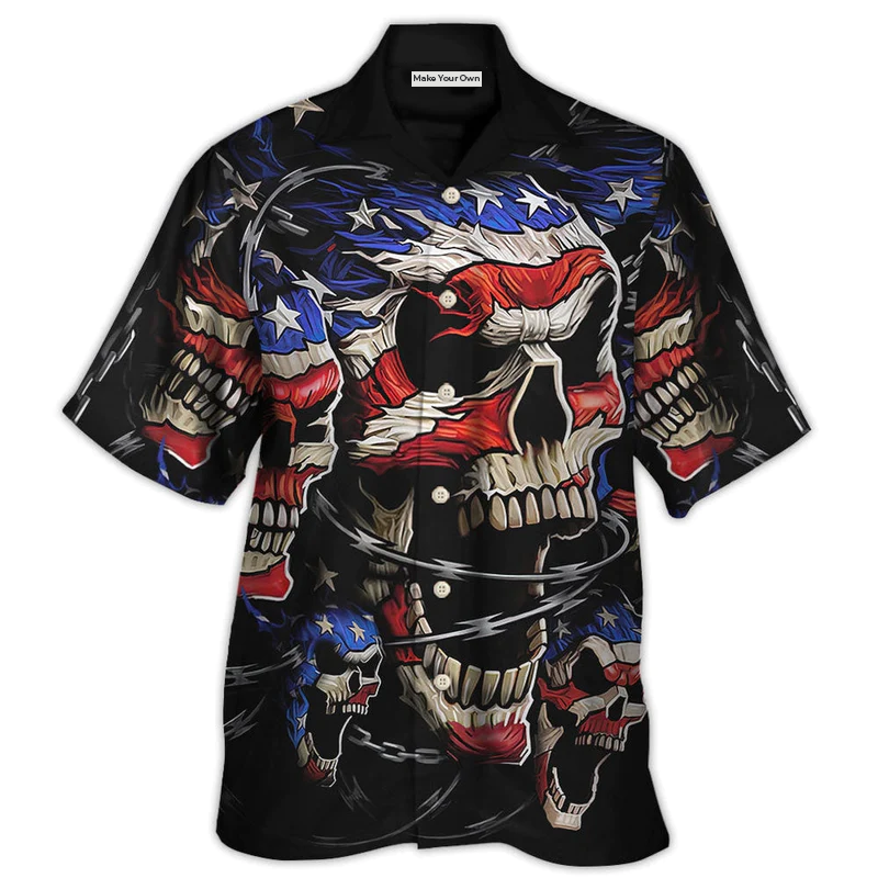 America Skull Love America Forever - Hawaiian Shirt