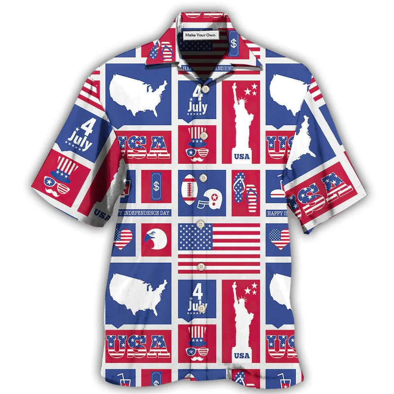 America Independence Day Happy America - Hawaiian Shirt