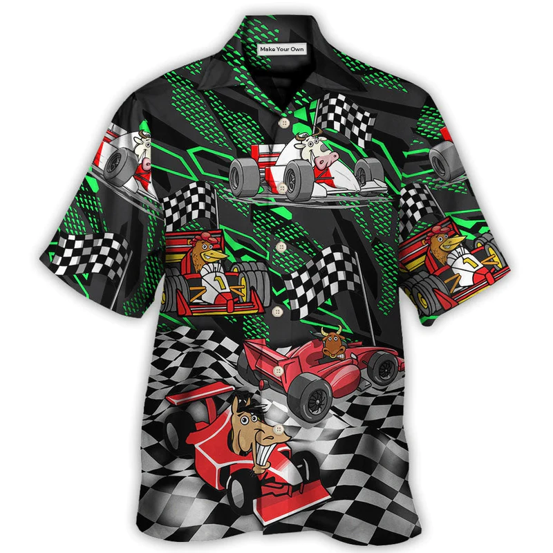 F1 Formula One Animals Racing Car Speed Lover- Hawaiian Shirt