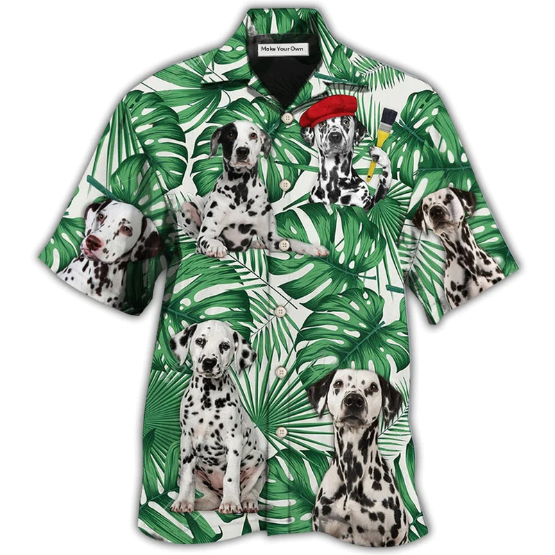 Dalmatian And Tropical Leaf - Hawaiian Shirt