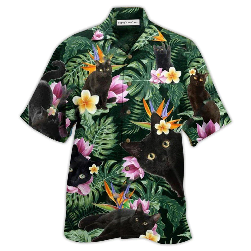 Cat Powered By Cat Hawaii - Hawaiian Shirt
