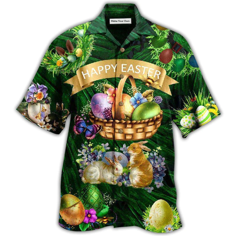 Easter Happy With Bunny Funny - Hawaiian Shirt