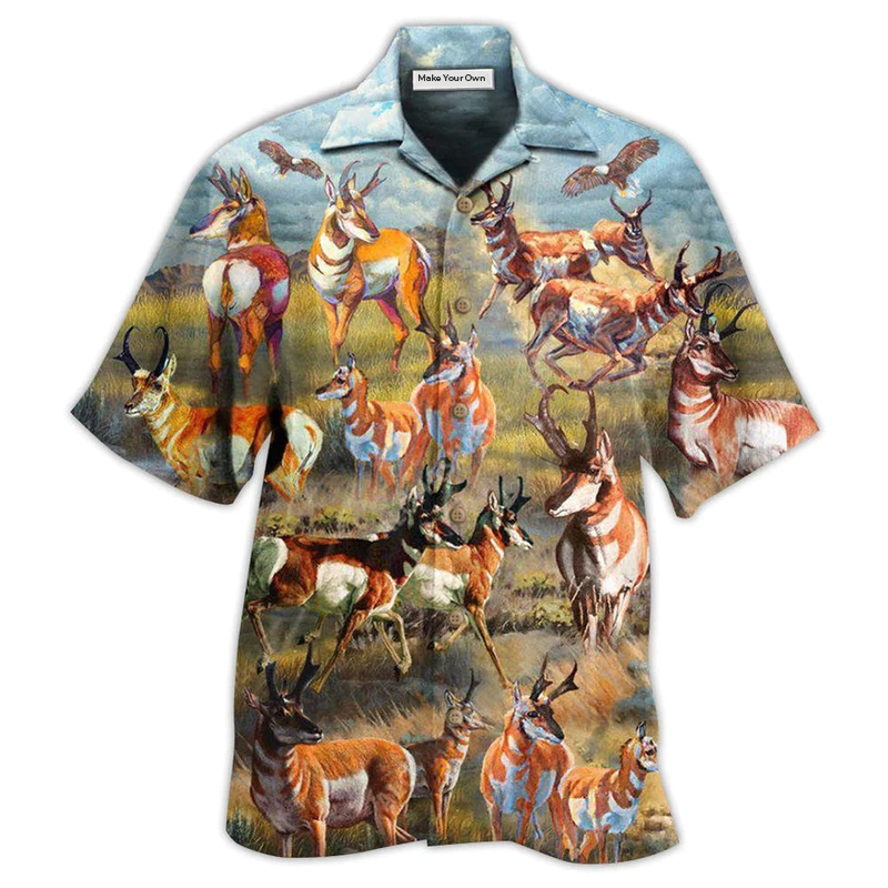 Deer Buck Deer On The Field - Hawaiian Shirt