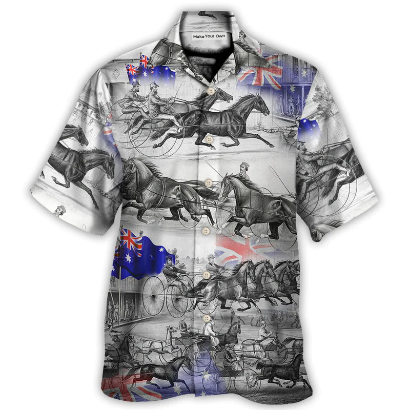 Harness Racing Horse Racing Australia Flag - Hawaiian Shirt