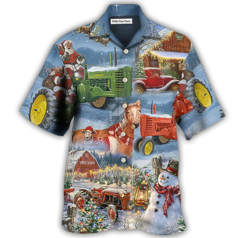 Christmas To Farm Happiness In Sky - Hawaiian Shirt
