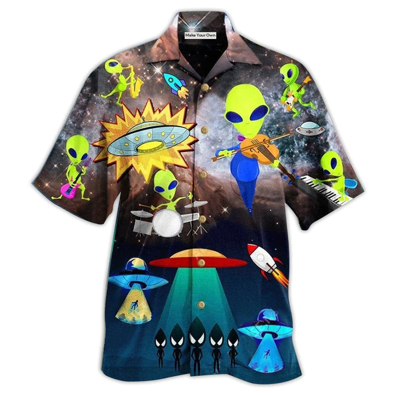 Alien With Music and Fun - Hawaiian Shirt
