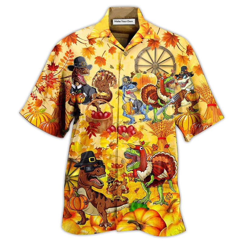 Dinosaur Happy Trexgiving Fall - Hawaiian Shirt