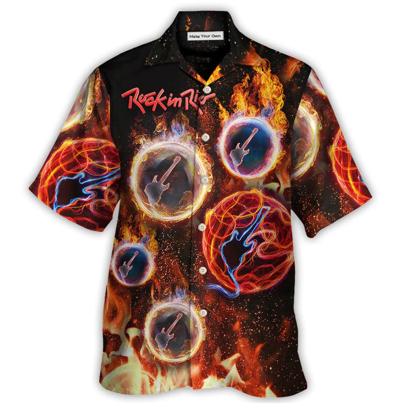 Rock In Rio With Fire Music Lover Amazing Style - Hawaiian Shirt