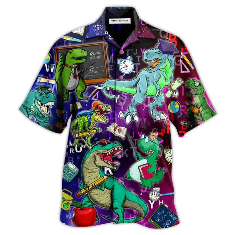 Dinosaur Teaching Is Like A Walk - Hawaiian Shirt