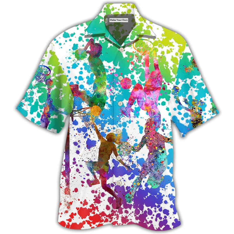 Basketball Colorful Painting - Hawaiian Shirt