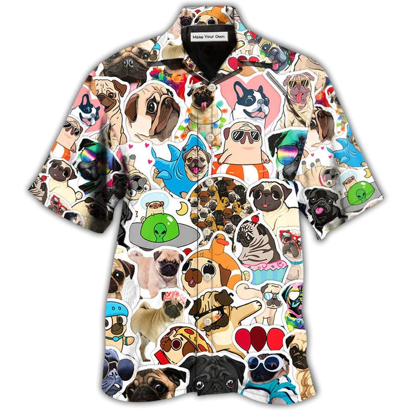 Pug So Funny Pug Style - Hawaiian Shirt