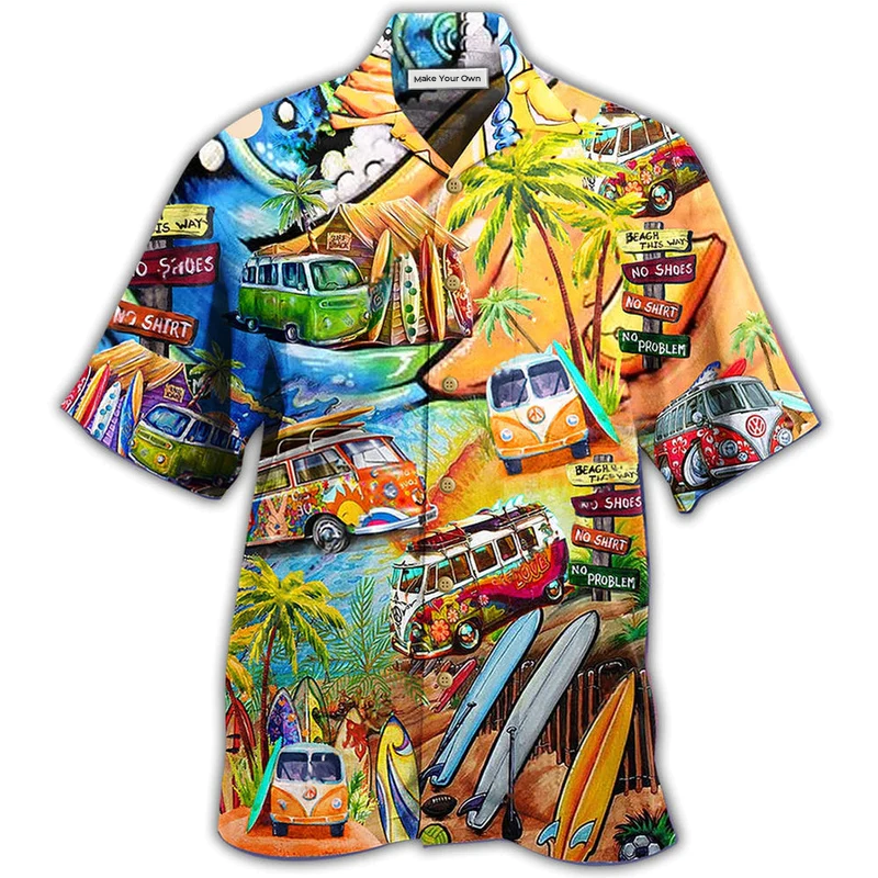 Hippie Bus Love Beach Summer - Hawaiian Shirt