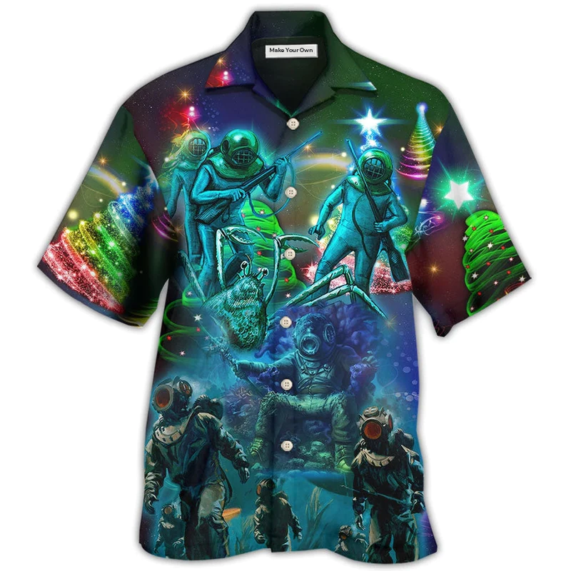 Diving Ocean Merry Christmas - Hawaiian Shirt