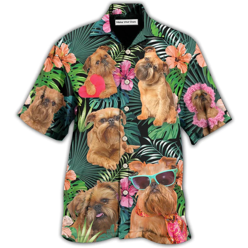 Griffon Brussels Dog Tropical Style Dog Lover - Hawaiian Shirt
