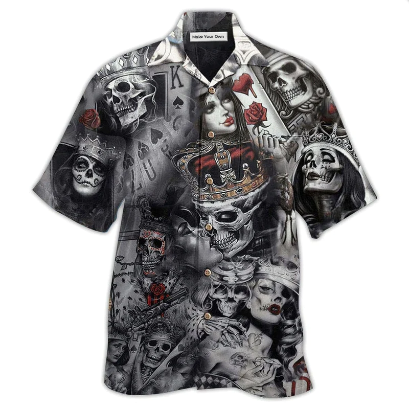 Skull Love Is Blind Poker - Hawaiian Shirt