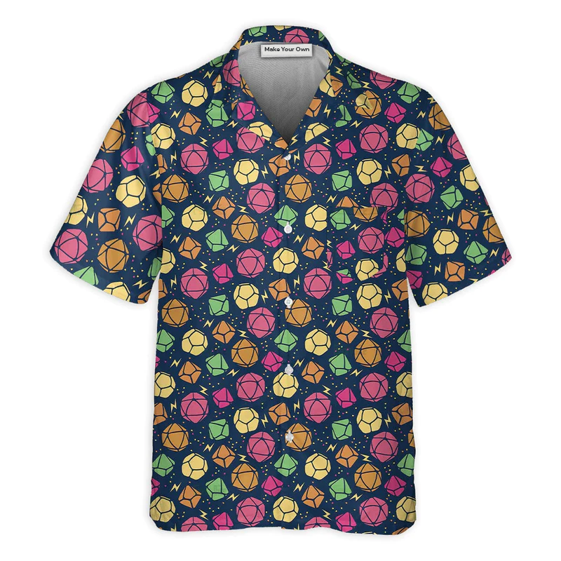 DnD Dice Colorful Pattern Small - Hawaiian Shirt