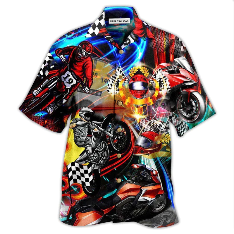 Motorcycle Race The Rain Ride The Wind - Hawaiian Shirt