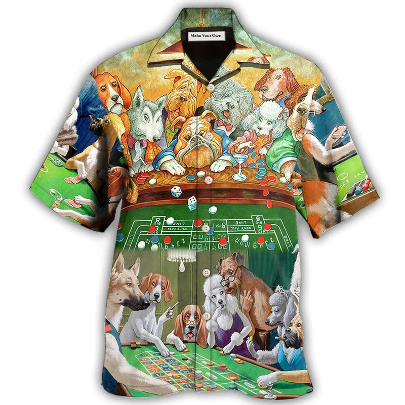 Dog Casino Play So Many Funny - Hawaiian Shirt