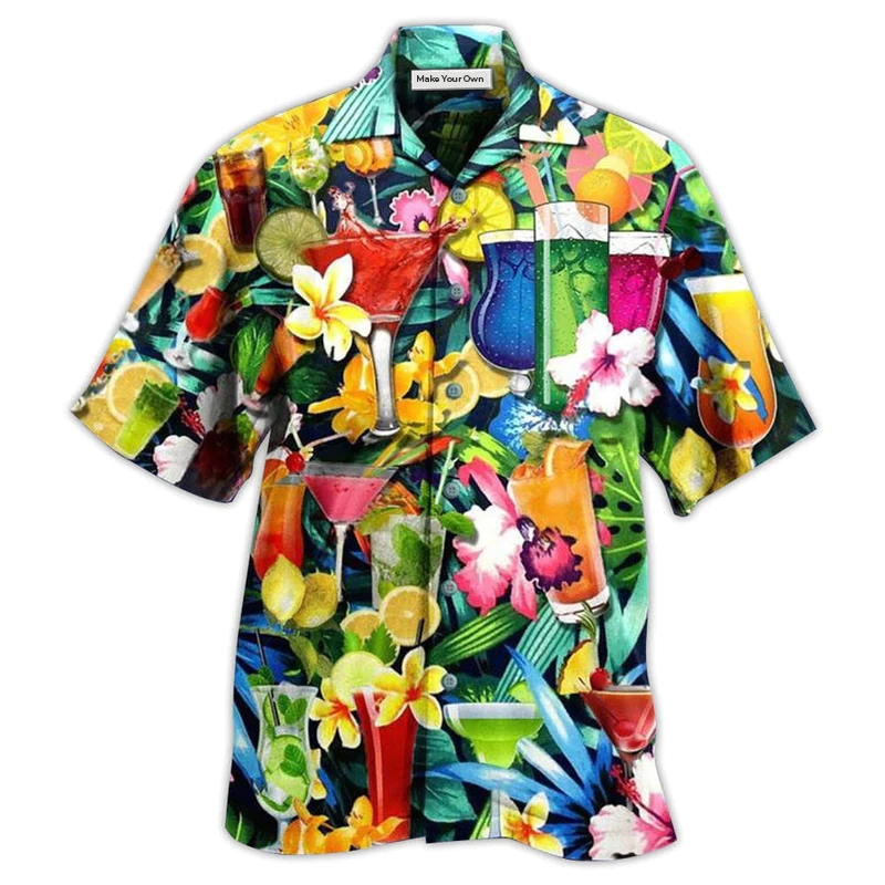 Cocktail And Flowers - Hawaiian Shirt