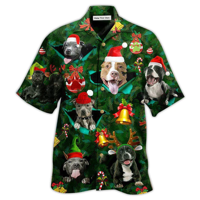 Pitbull Dog Merry Pit-Mas - Hawaiian Shirt