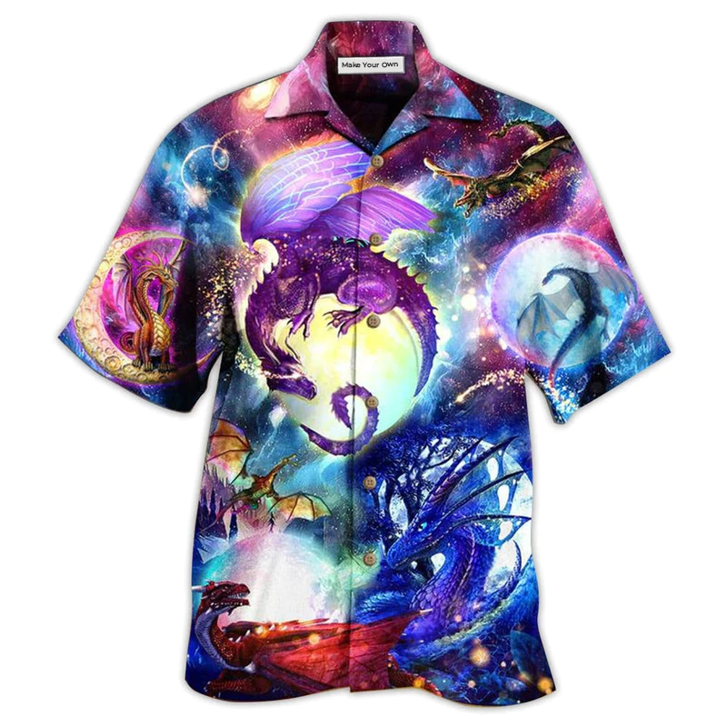 Dragon Love Life Galaxy Sky - Hawaiian Shirt