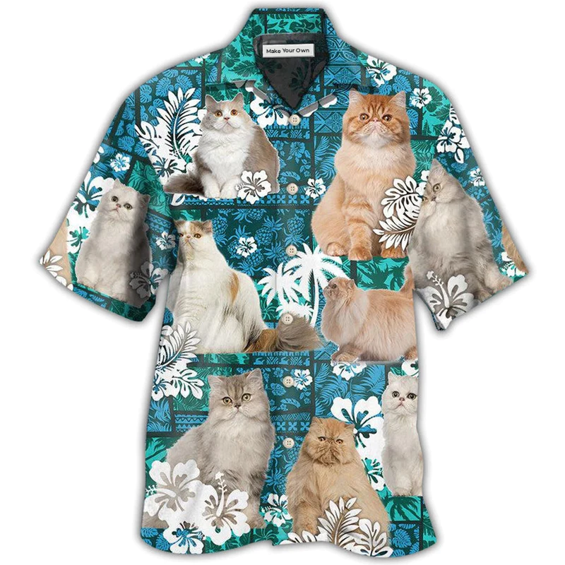 Cat Persian Cat Lover Tropical - Hawaiian Shirt