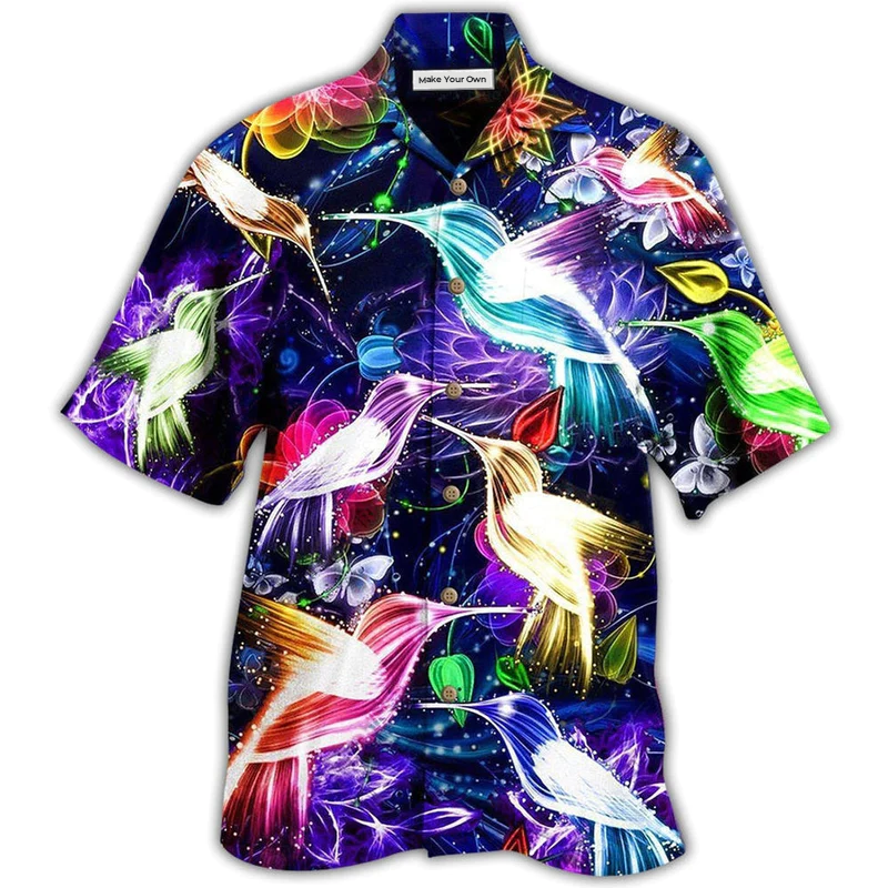 Hummingbird Neon Love Animals So Much - Hawaiian Shirt