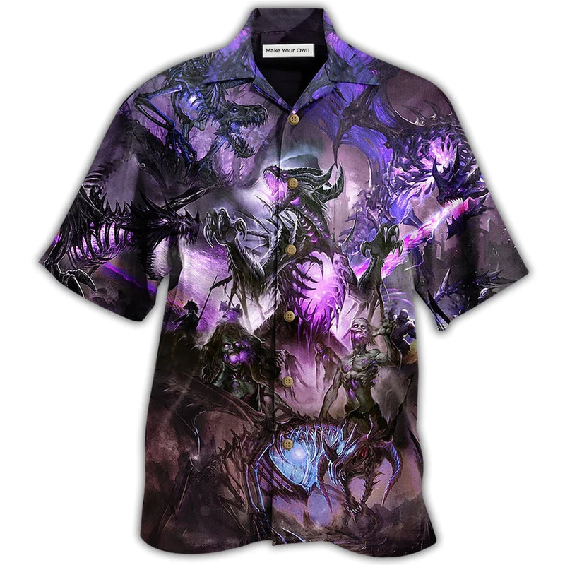 Dragon Purple Skull Love Life - Hawaiian Shirt
