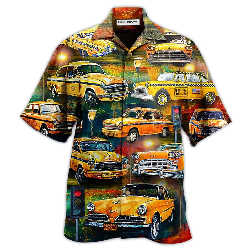 Car Yellow Vintage Style - Hawaiian Shirt