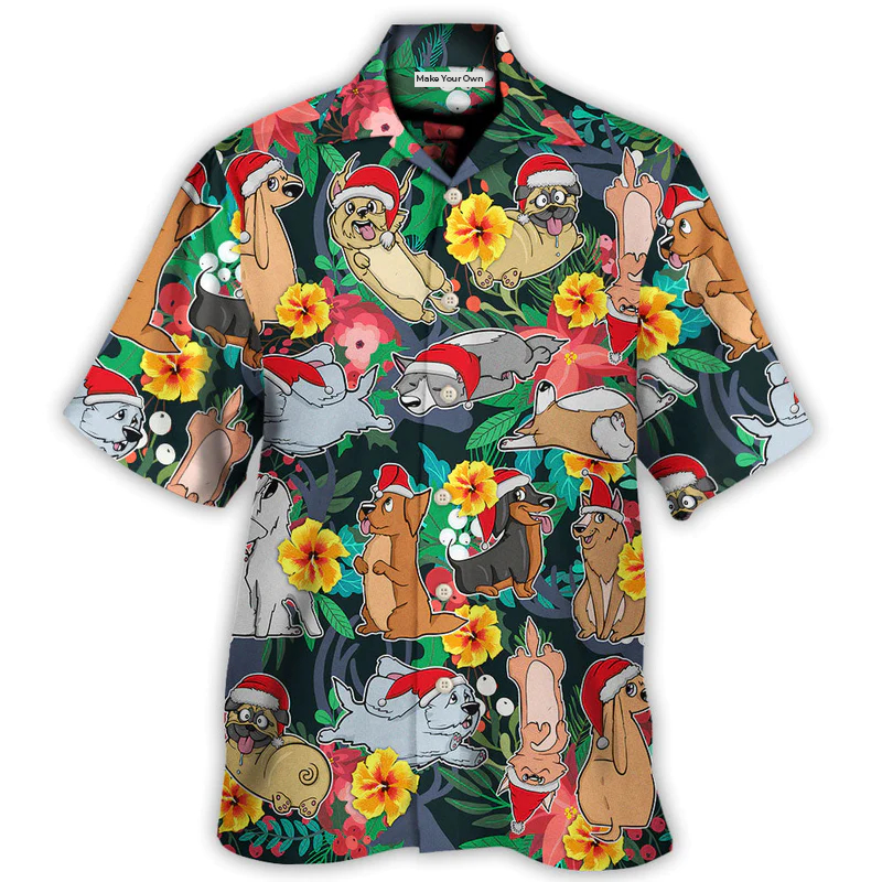 Christmas Dog Santa Merry Xmas - Hawaiian Shirt