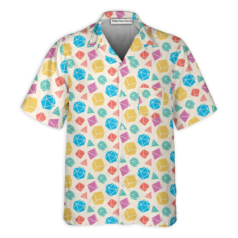 DnD Dice Polygonal Pattern - Hawaiian Shirt