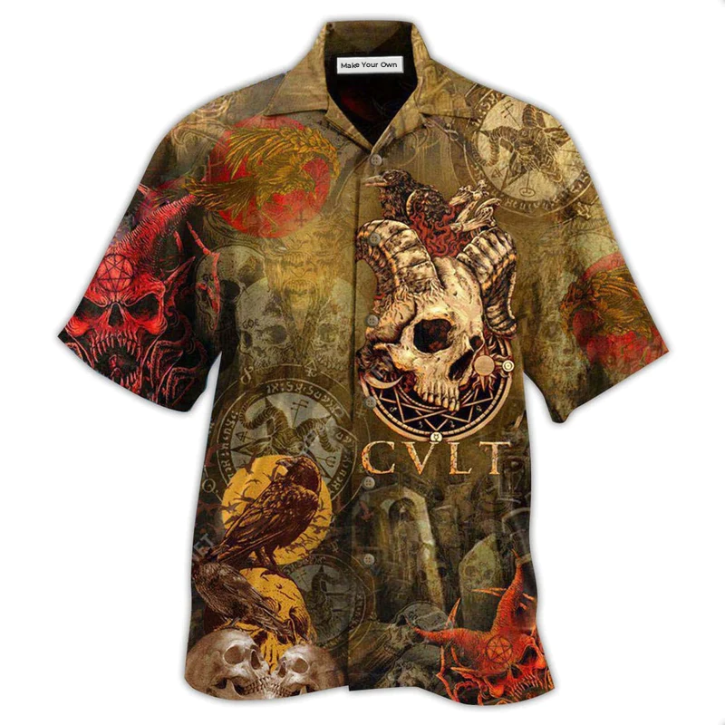 Skull Not Today Satan Cool - Hawaiian Shirt