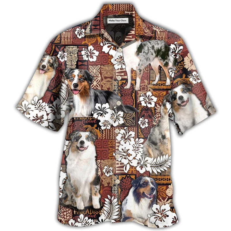 Australian Shepherd Dog Vintage Lover Tropical Style - Hawaiian Shirt