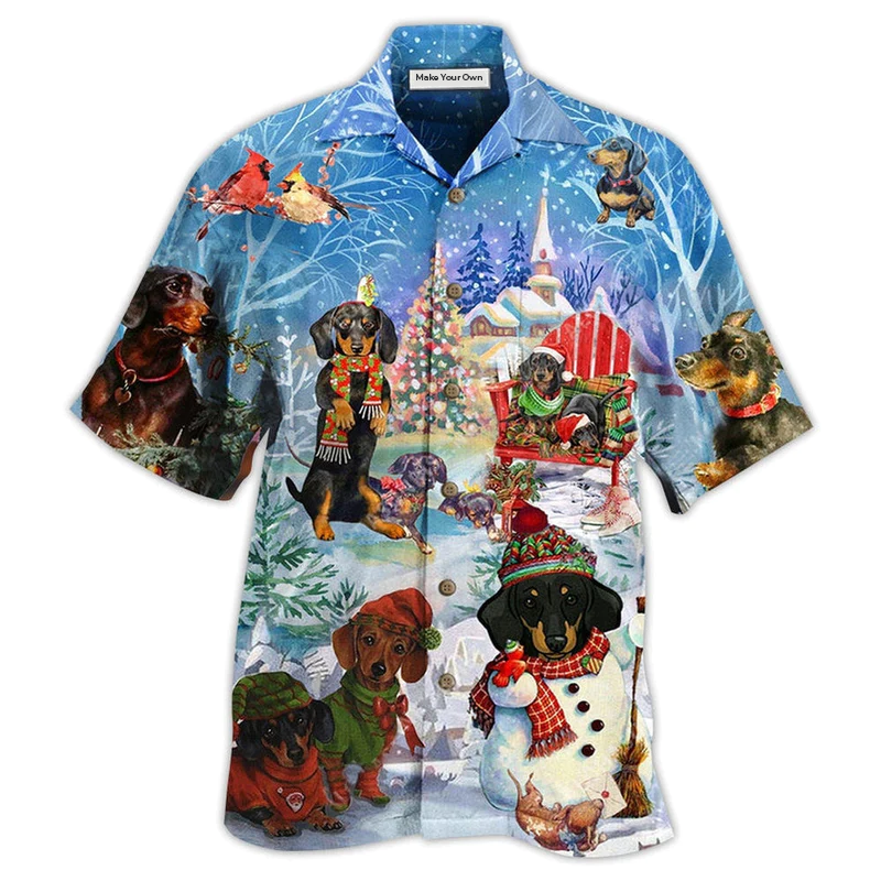 Dachshund Through The Snow Merry Christmas - Hawaiian Shirt