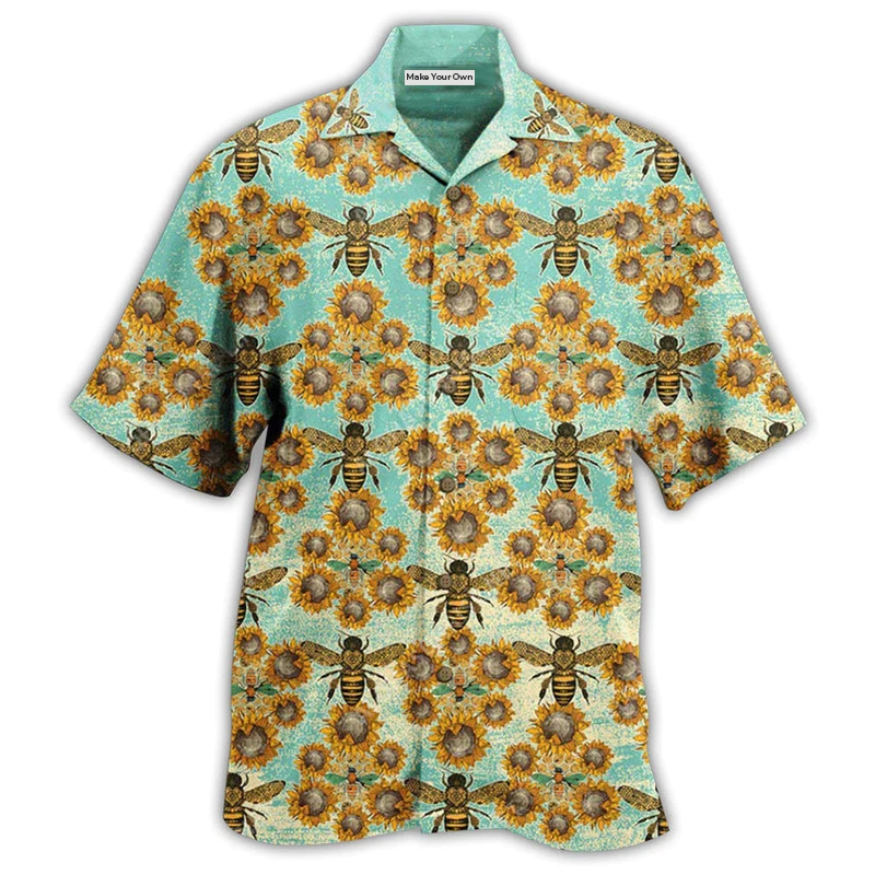 Bee Loves Sunflowers - Hawaiian Shirt