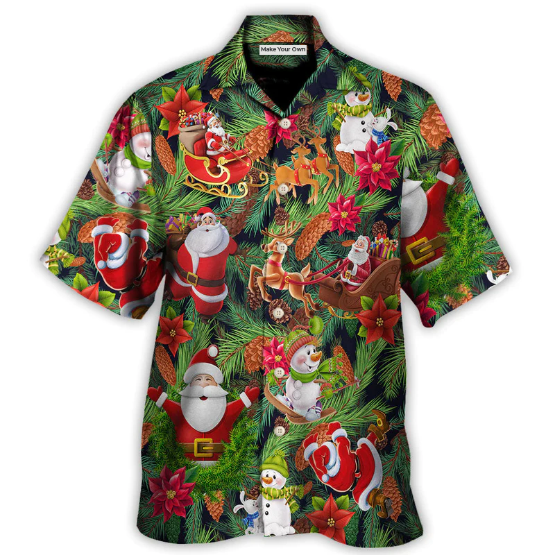 Christmas Santa Snowman Merry Xmas To Everyone - Hawaiian Shirt