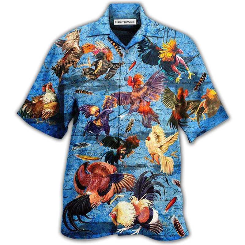 Chicken Rooster Fighting - Hawaiian Shirt