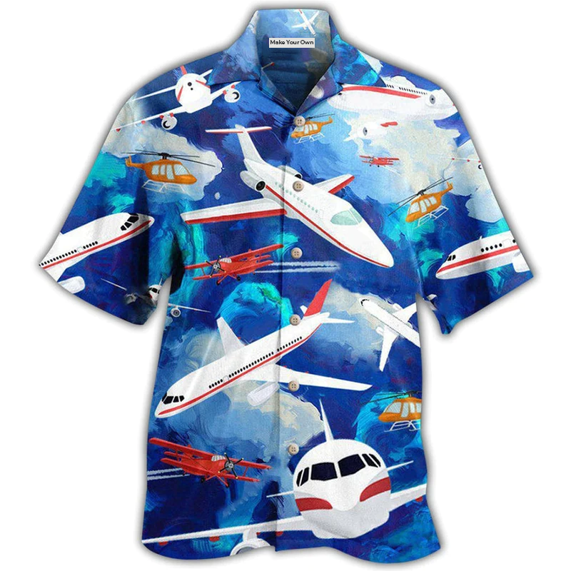 Airplane Life Is Simple Eat Sleep Fly In Sky - Hawaiian Shirt