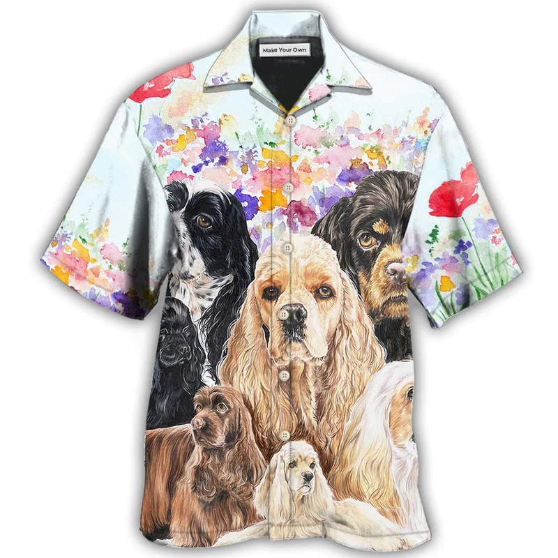 Cocker Spaniel Dog And Flowers Lover - Hawaiian Shirt