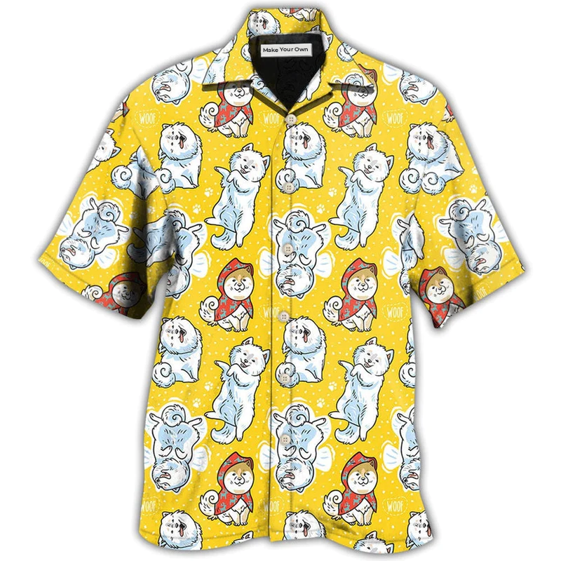 Samoyed Dog Yellow Lover - Hawaiian Shirt