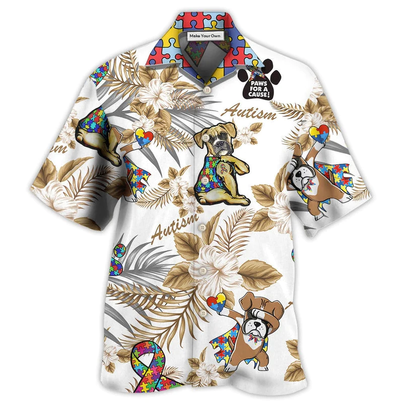 Autism Boxer Dog - Hawaiian Shirt