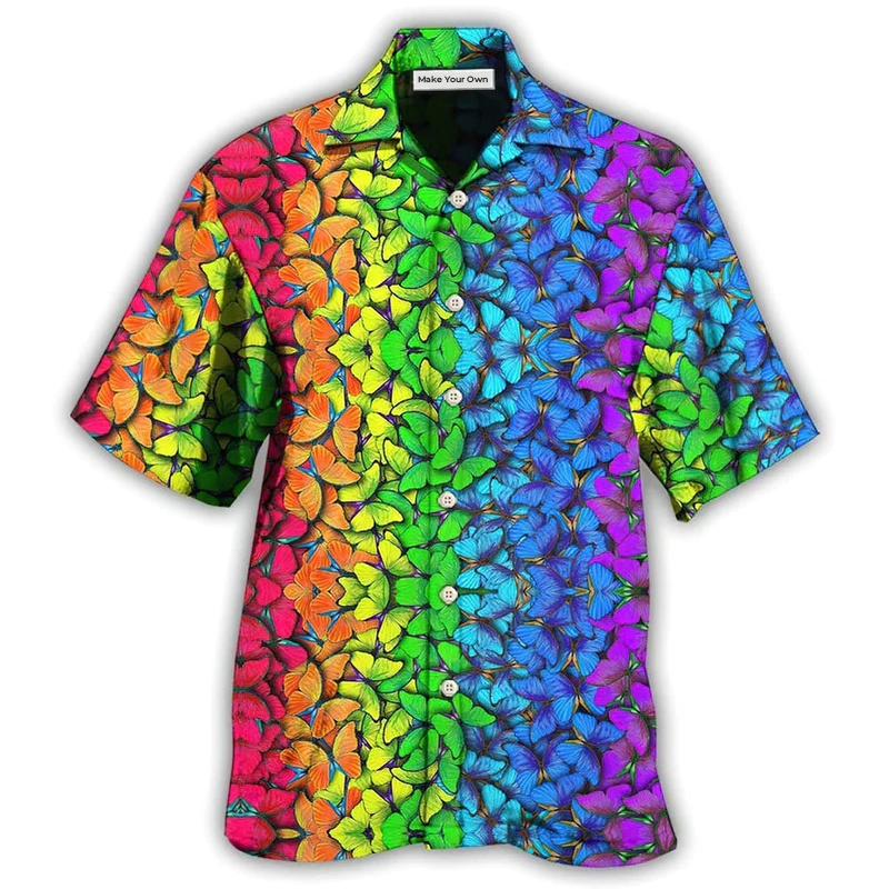LGBT Colorful Rainbow Butterfly - Hawaiian Shirt