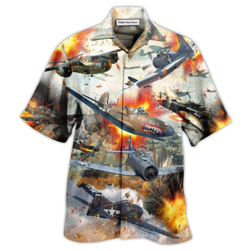 Combat Aircraft Fire War - Hawaiian Shirt