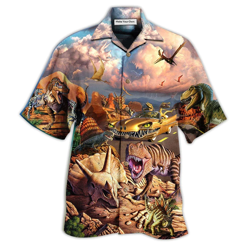 Dinosaur All Dinosaurs Go To Heaven - Hawaiian Shirt