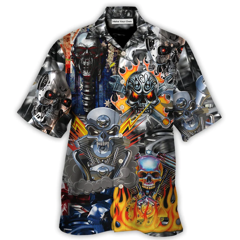 Skull Engine Piston Don't Fix Me Australia - Hawaiian Shirt