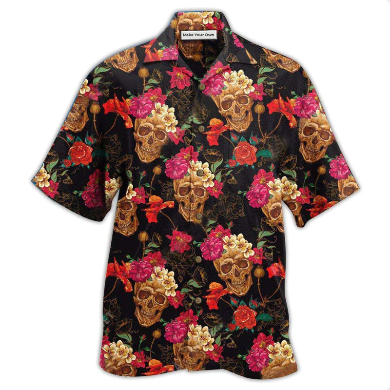 Skull Amazing Flowers Sugar - Hawaiian Shirt