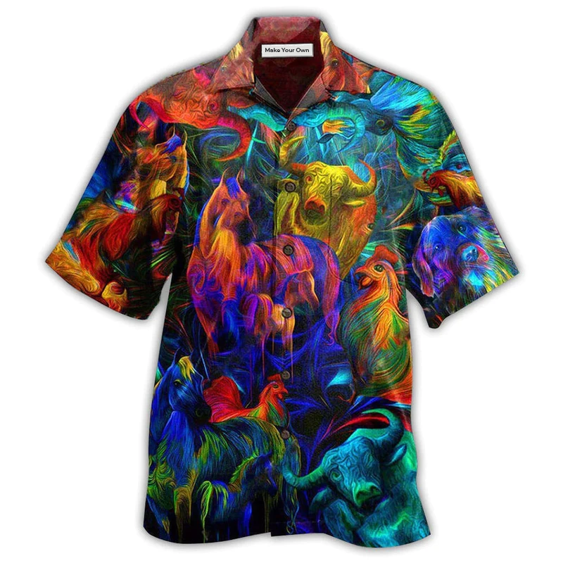 Farm Animals Proud Of Work - Hawaiian Shirt