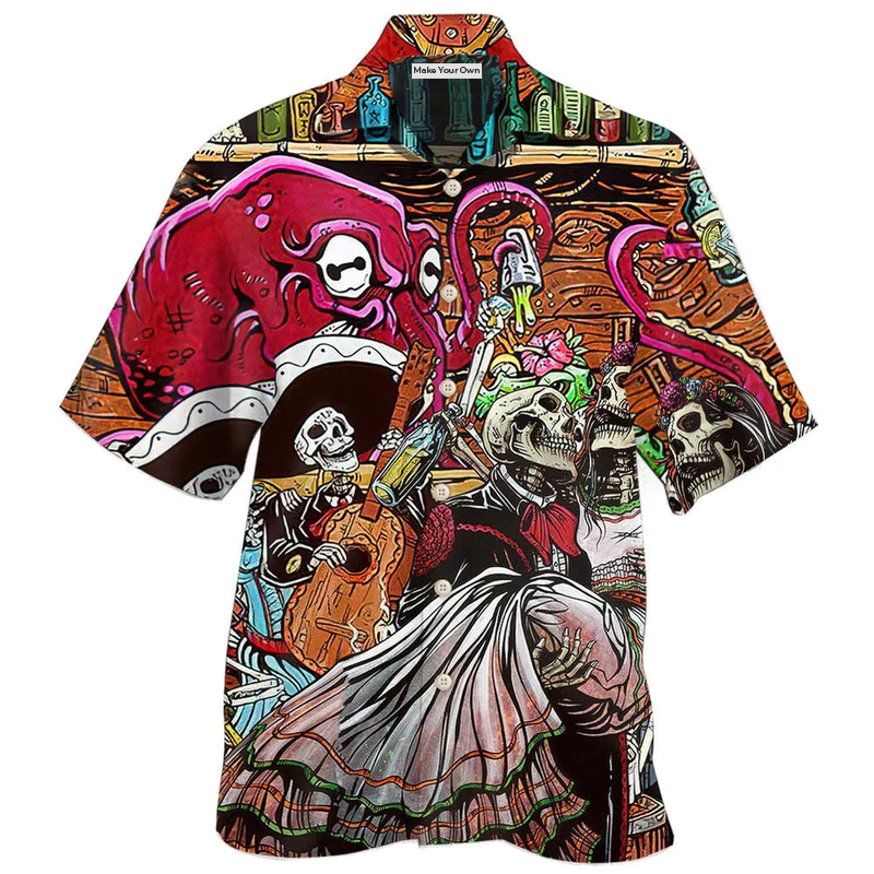 Bartender Skull Play Together -  Hawaiian Shirt